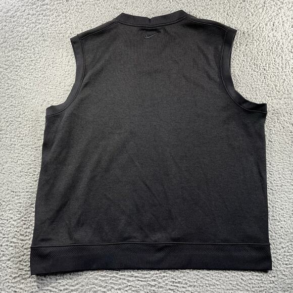 NIKE GOLF SWEATER VEST MENS 2XL BLACK RIBBED HEM POLYESTER SPANDEX STRETCH - Picture 9 of 10